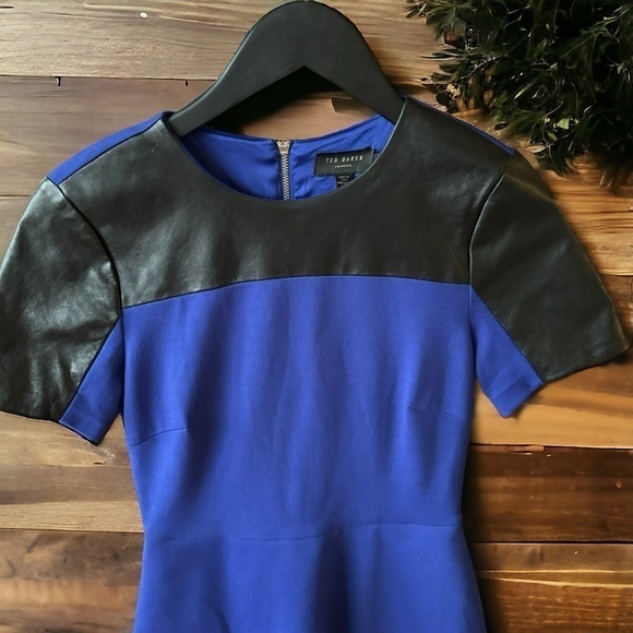COPY - Ted Baker London dress blue with lather details size XS/S it is stretchy… - Picture 2 of 8
